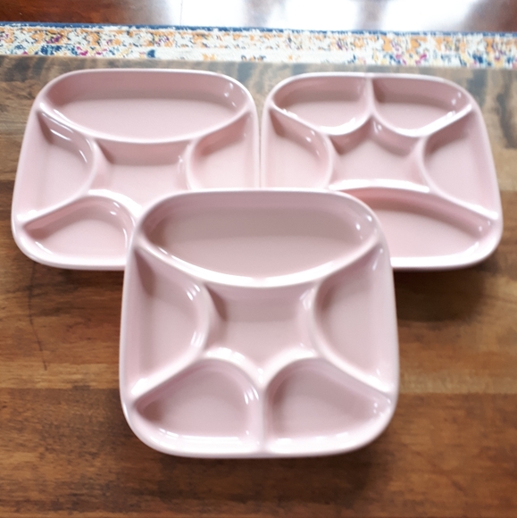 Vintage Japan Pink Sushi Plates. Set of 3